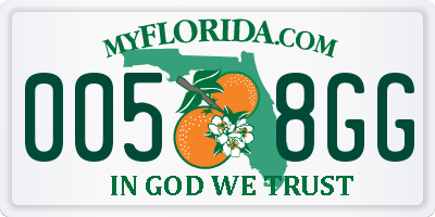 FL license plate 0058GG