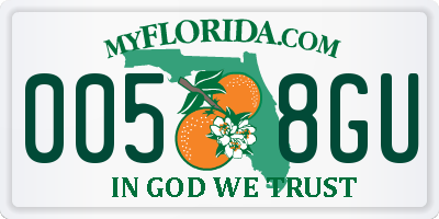 FL license plate 0058GU
