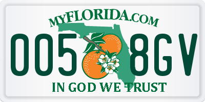 FL license plate 0058GV