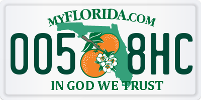 FL license plate 0058HC