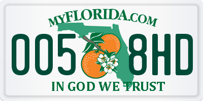 FL license plate 0058HD