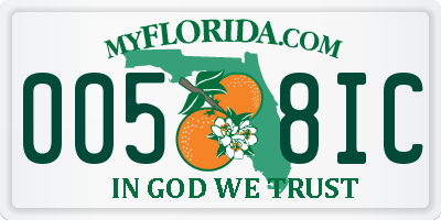 FL license plate 0058IC