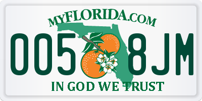 FL license plate 0058JM