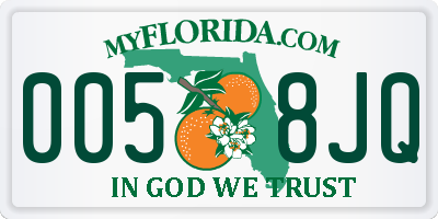 FL license plate 0058JQ