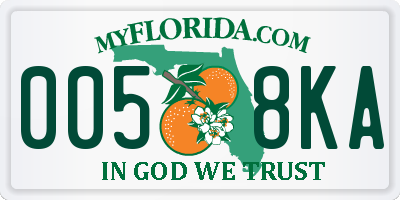 FL license plate 0058KA