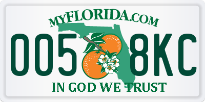 FL license plate 0058KC