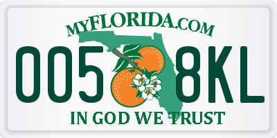 FL license plate 0058KL