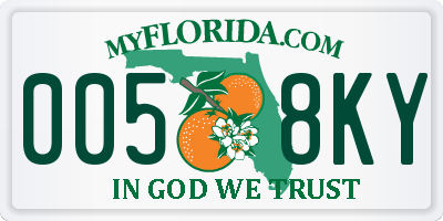 FL license plate 0058KY