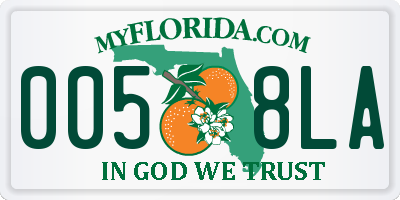 FL license plate 0058LA