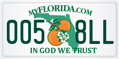 FL license plate 0058LL