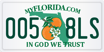 FL license plate 0058LS