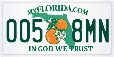 FL license plate 0058MN