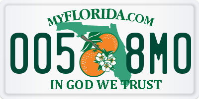 FL license plate 0058MO