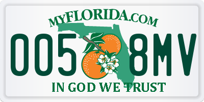 FL license plate 0058MV
