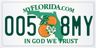 FL license plate 0058MY