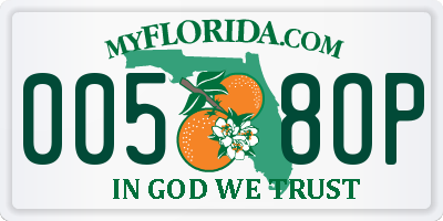 FL license plate 0058OP