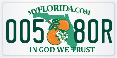FL license plate 0058OR