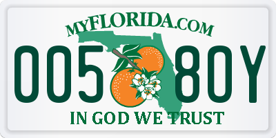FL license plate 0058OY