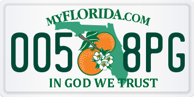 FL license plate 0058PG