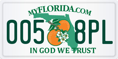FL license plate 0058PL