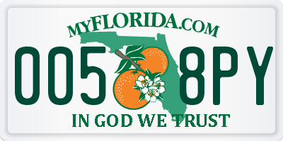 FL license plate 0058PY