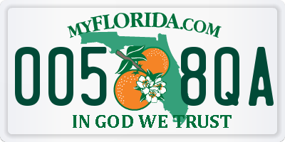 FL license plate 0058QA