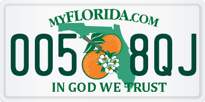 FL license plate 0058QJ