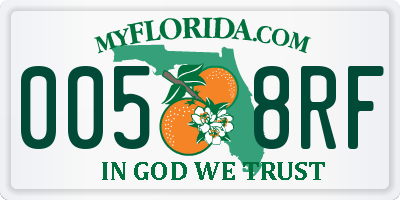FL license plate 0058RF