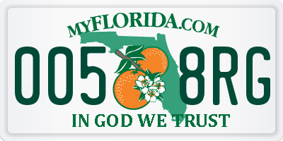 FL license plate 0058RG