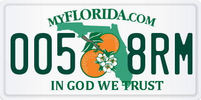 FL license plate 0058RM
