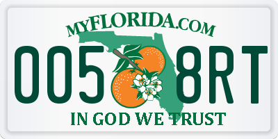 FL license plate 0058RT