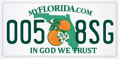 FL license plate 0058SG