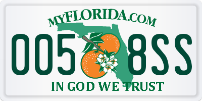 FL license plate 0058SS
