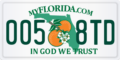 FL license plate 0058TD