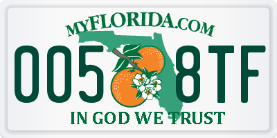 FL license plate 0058TF