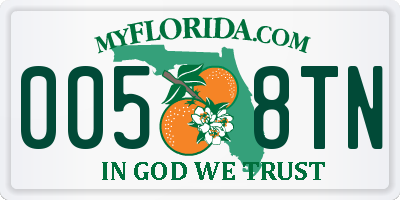FL license plate 0058TN