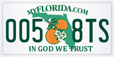 FL license plate 0058TS