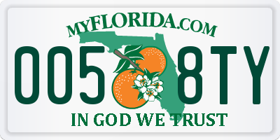 FL license plate 0058TY