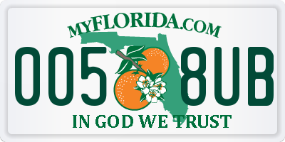 FL license plate 0058UB
