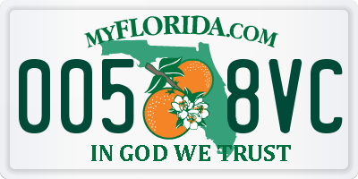 FL license plate 0058VC