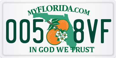 FL license plate 0058VF