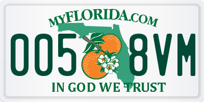 FL license plate 0058VM