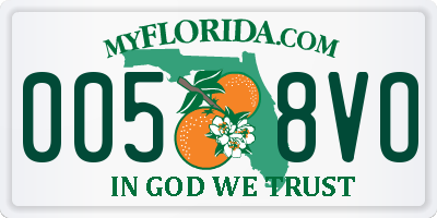 FL license plate 0058VO
