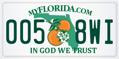 FL license plate 0058WI