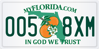 FL license plate 0058XM