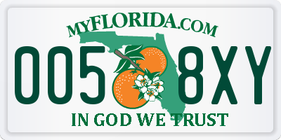 FL license plate 0058XY