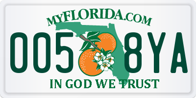 FL license plate 0058YA