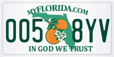 FL license plate 0058YV