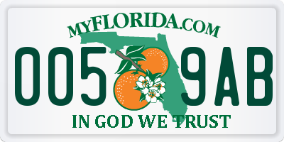 FL license plate 0059AB