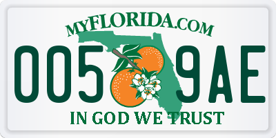 FL license plate 0059AE